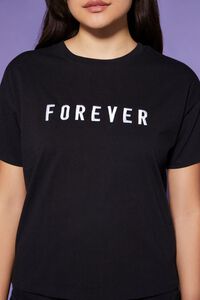 BLACK/WHITE Embroidered Forever Tee, image 6