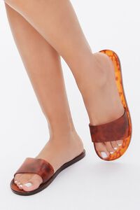 BROWN/MULTI Tortoiseshell Slip-On Flat Sandals, image 1