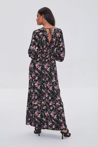 BLACK/MULTI Floral Print Cutout Maxi Dress, image 3