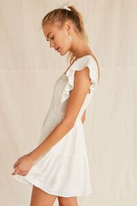 WHITE Crochet Fit & Flare Dress, image 3