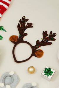 BROWN/MULTI Christmas Light Reindeer Headband, image 1
