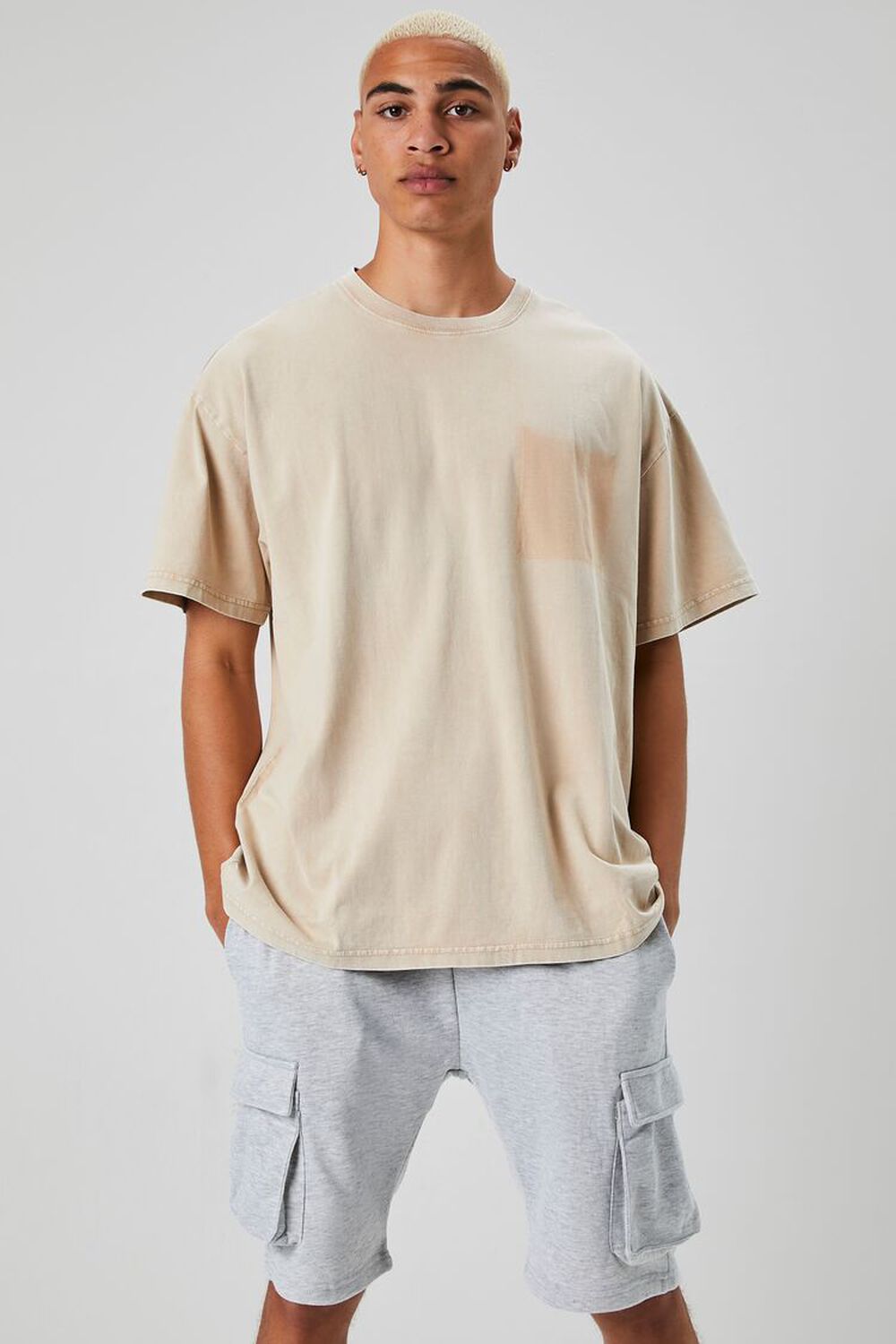 TAUPE Mineral Wash Crew Neck Tee, image 1