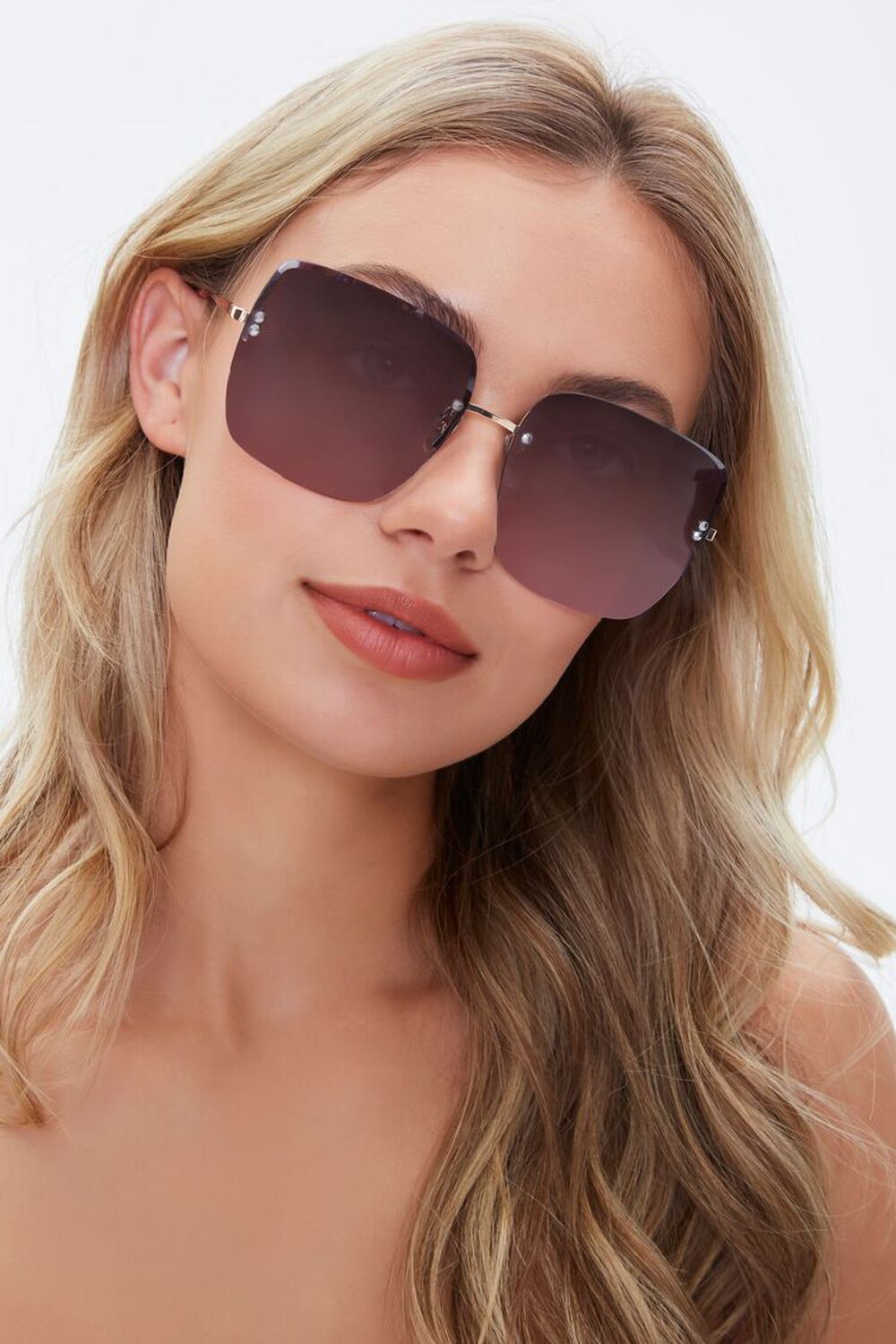 ROSE GOLD/MULTI Ombre-Tinted Square Sunglasses, image 1