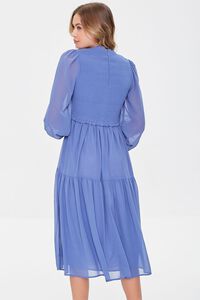 BLUE Smocked Peasant-Sleeve Dress, image 3