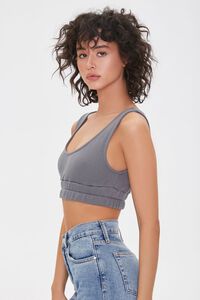 CHARCOAL French Terry Crop Top, image 2