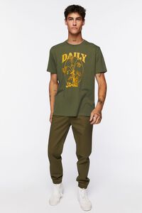 OLIVE/GOLD Organically Grown Cotton Floral Graphic Tee, image 4