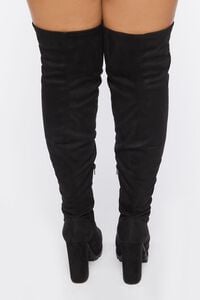 BLACK Faux Suede Over-The-Knee Boots (Wide), image 3