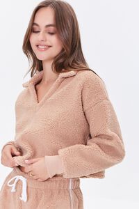 TAUPE Faux Shearling Pullover, image 1