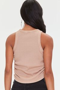 WALNUT Ruched Ribbed Knit Tank Top, image 3