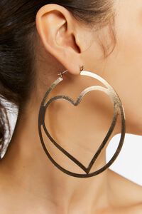 GOLD Heart & Hoop Earrings, image 1