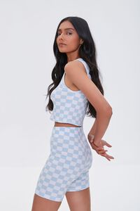 BLUE/WHITE Checkered Crop Top, image 3