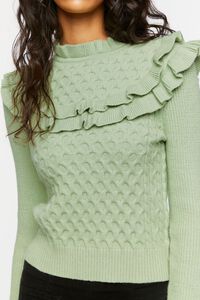 SAGE Ruffled Honeycomb Knit Sweater, image 5