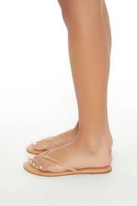 NUDE Faux Leather Thong Sandals, image 2