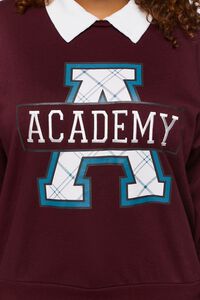 BURGUNDY/MULTI Plus Size Academy Graphic Pullover, image 5