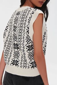 WHITE/BLACK Fair Isle Sweater Vest, image 3