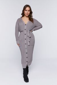 CASTLEROCK Plus Size Belted Sweater-Knit Midi Dress, image 4