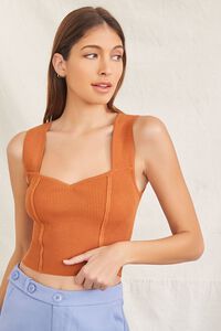 BROWN Sweetheart Sweater-Knit Top, image 1