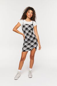 BLACK/WHITE Plaid Mini Cami Dress, image 4