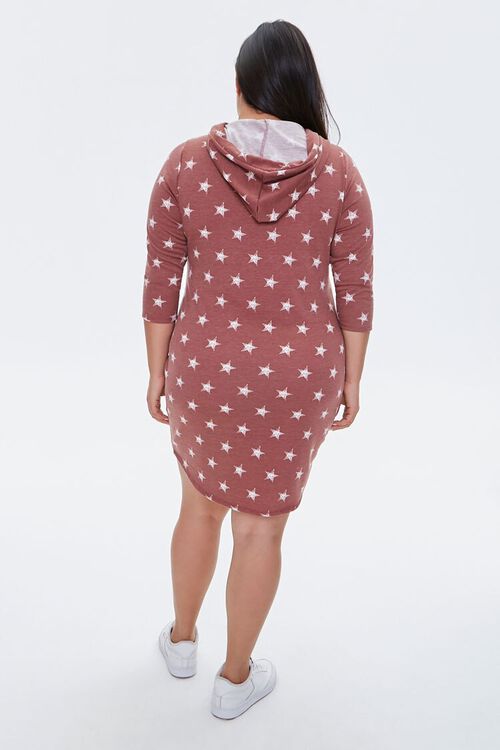 Plus Size Star Print Hoodie Dress, image 3