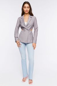 GREY Double-Breasted Cutout Blazer, image 4