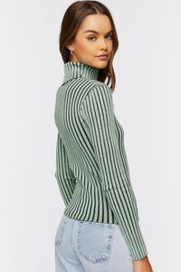 SAGE/BLACK Striped Turtleneck Sweater, image 2