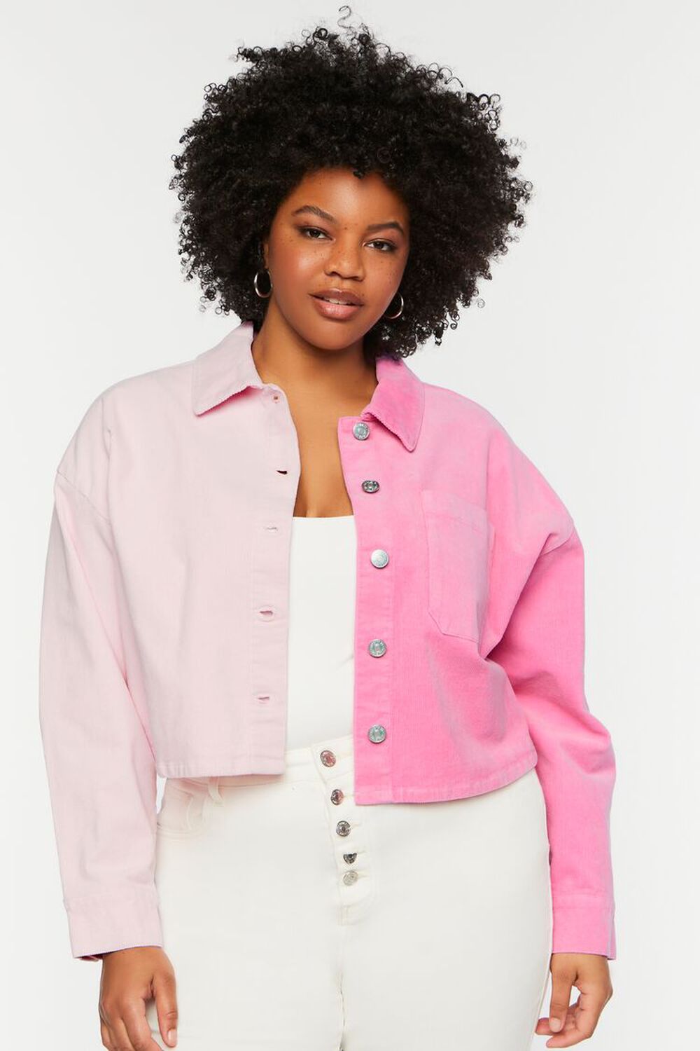 Plus Size Dusky Pink Denim Jacket
