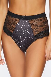 Speckled Print Lace Cheeky Panties, image 2