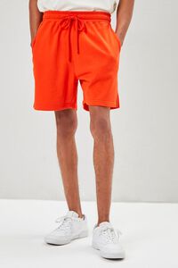 RED French Terry Drawstring Shorts, image 2