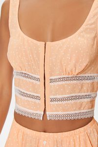 PEACH/WHITE Speckled Print Lounge Corset Crop Top, image 5