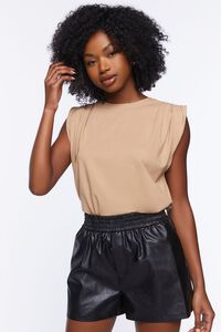 TAUPE Crew Neck Muscle Tee, image 1