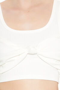WHITE Cropped Bow Tank Top, image 5