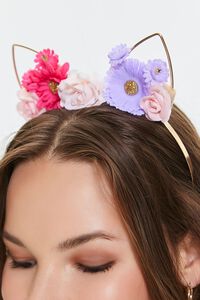 PINK/MULTI Floral Cat-Ear Headband, image 2