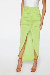 GREEN APPLE Ruched High-Low Skirt, image 2