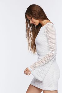IVORY Bell-Sleeve Crochet Mini Dress, image 2
