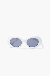 WHITE Round Tinted Sunglasses, image 2