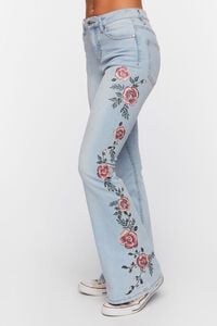 MEDIUM DENIM Floral Flare-Leg Jeans, image 2