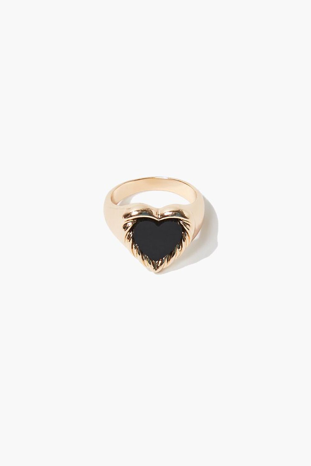 GOLD/BLACK Opaque Heart Cocktail Ring, image 1
