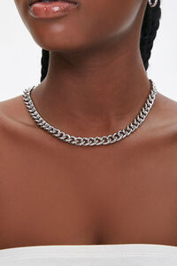 SILVER Upcycled Curb Chain Necklace, image 1