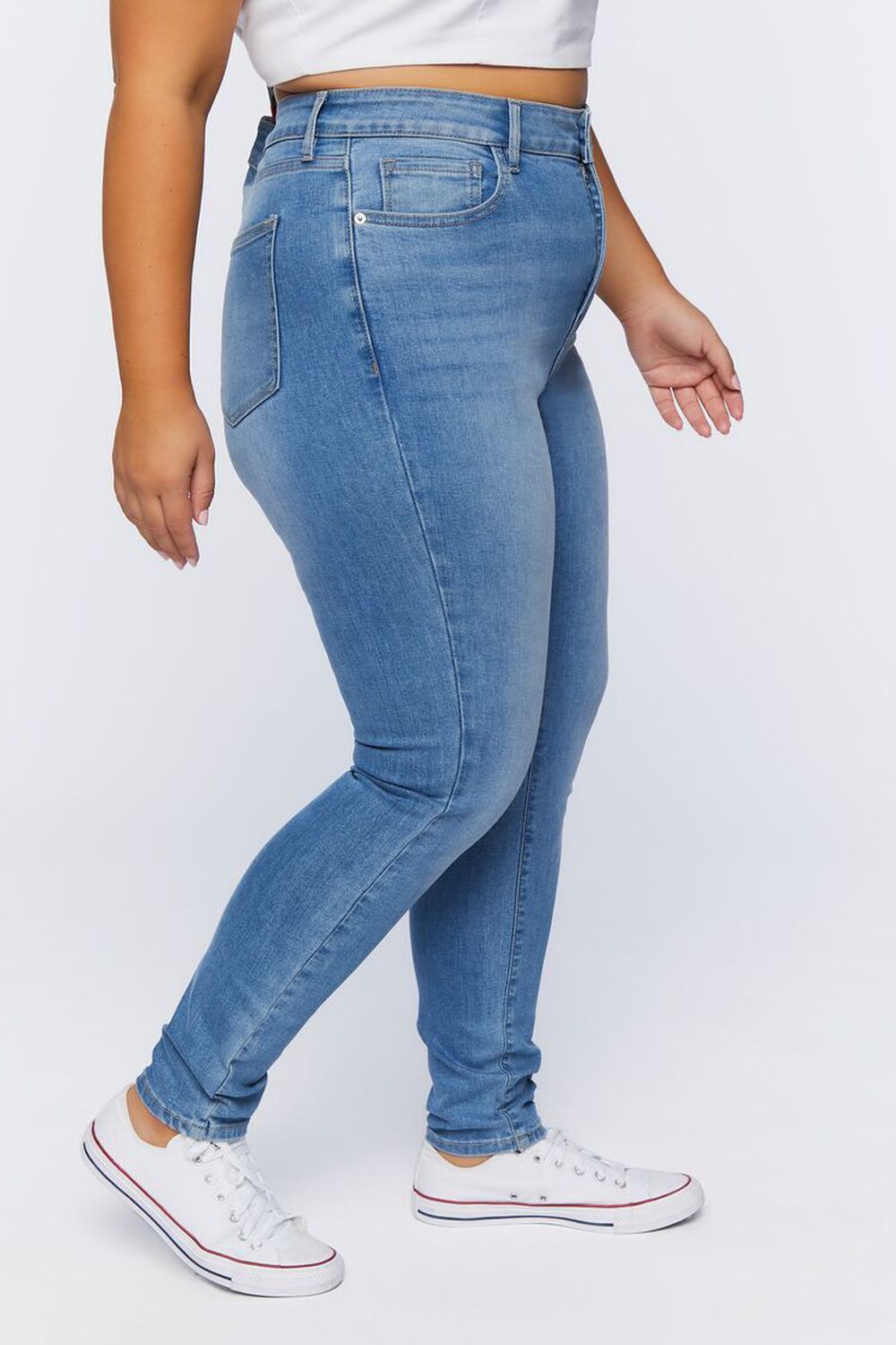 MEDIUM DENIM Plus Size Skinny High-Rise Jeans, image 3