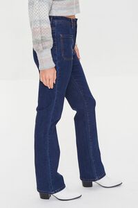 DARK DENIM Button-Fly Flare Jeans, image 3