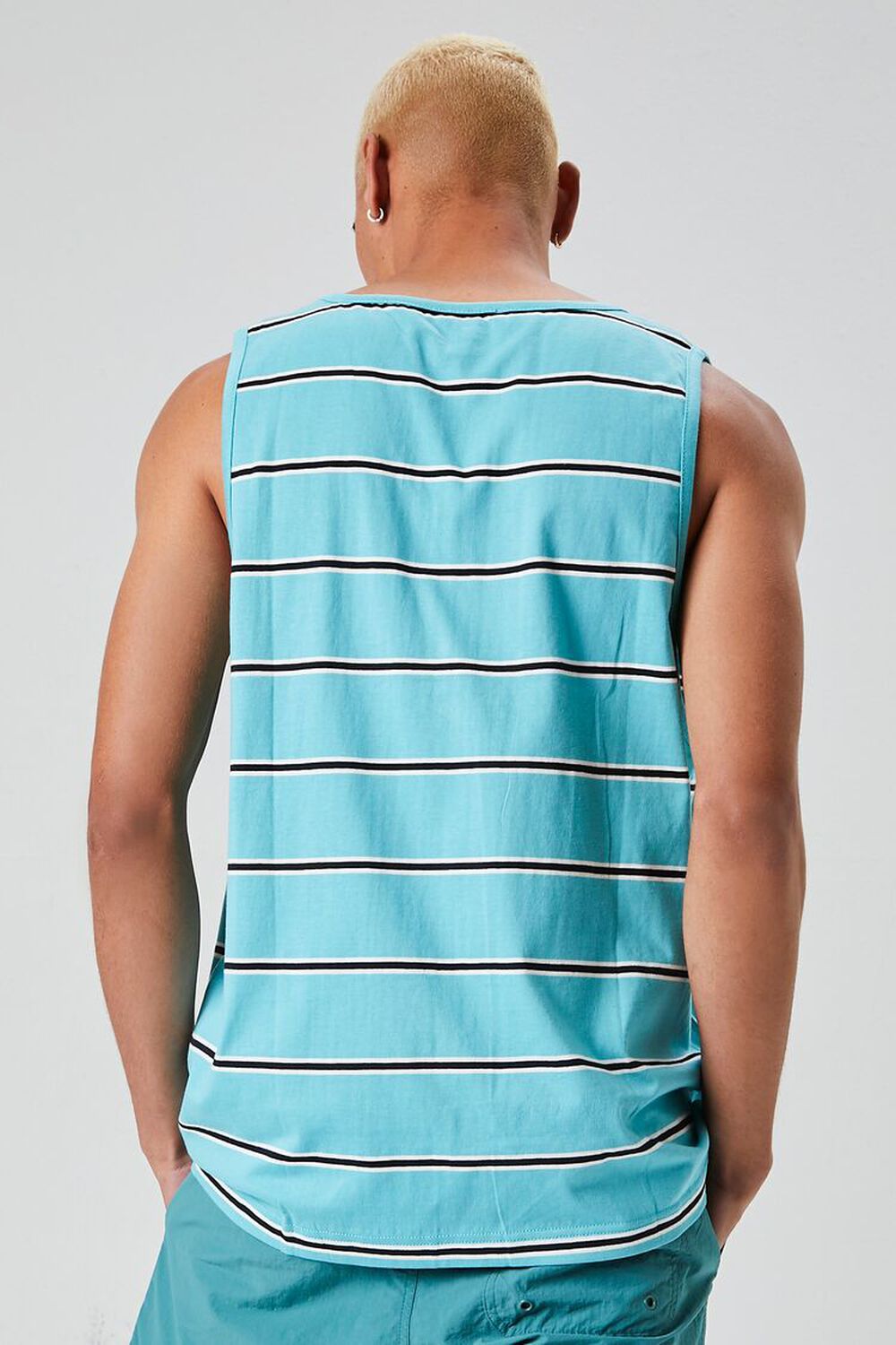 TEAL/MULTI Embroidered Earth Striped Tank Top, image 3
