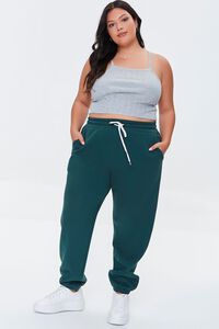 GREEN Plus Size French Terry Joggers, image 1