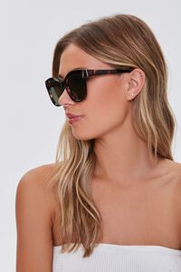 BROWN/OLIVE Square Gradient Sunglasses, image 2