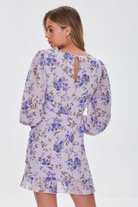 LAVENDER/MULTI Ruched Floral Print Mini Dress, image 3