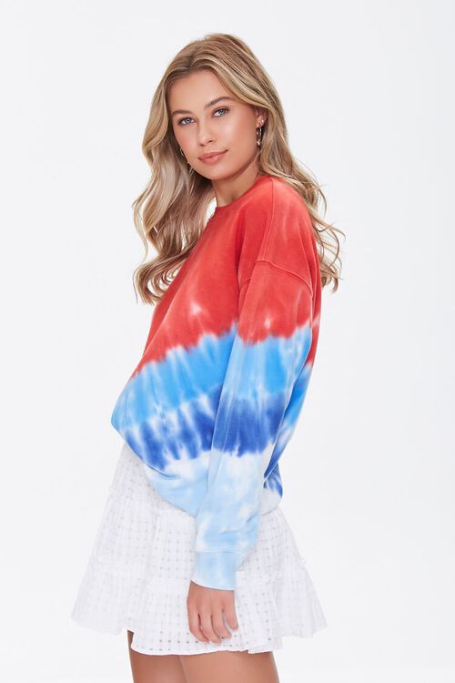 RED/MULTI French Terry Tie-Dye Pullover, image 2