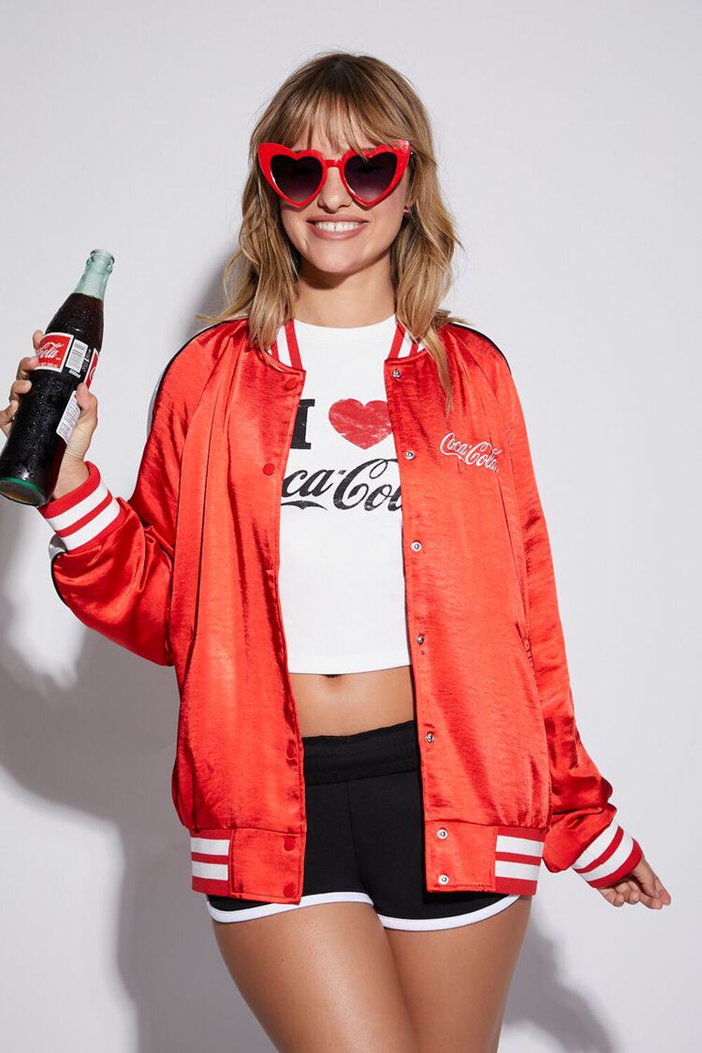 RED/MULTI Satin Coca-Cola Souvenir Jacket, image 1