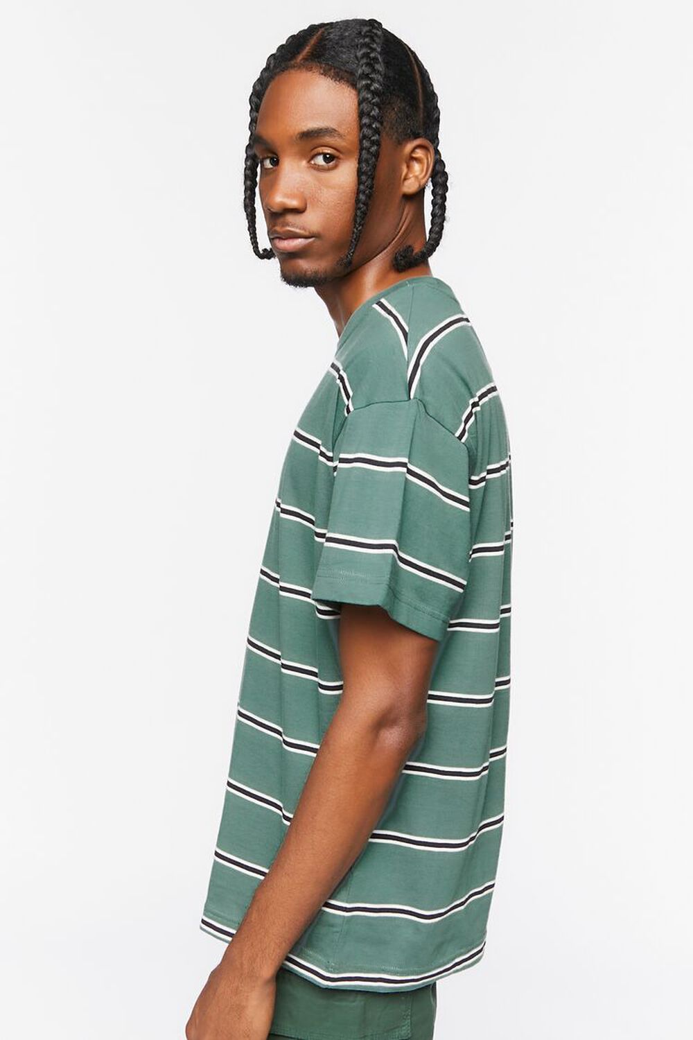 GREEN/MULTI Embroidered Blessed Striped Tee, image 2