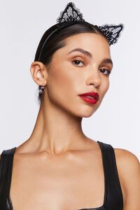 BLACK Lace Cat-Ear Headband, image 2