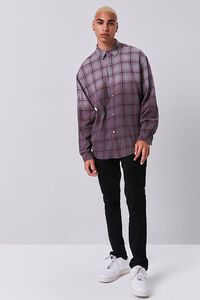 GREY/PLUM Grid Ombre Wash Flannel Shirt, image 4