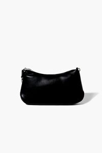 BLACK Faux Leather Chain Baguette Bag, image 3